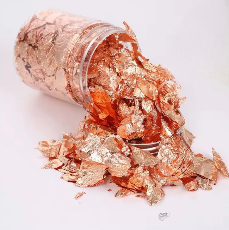 Decoração em Folha de Ouro para Unhas ROSE - Frasco 20G