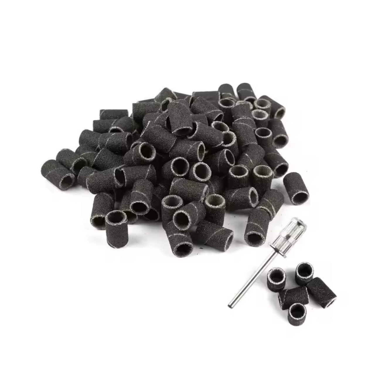 Caixa Brocas #180 Descartáveis para Unha com Ponteira PRETO - 100 Peças