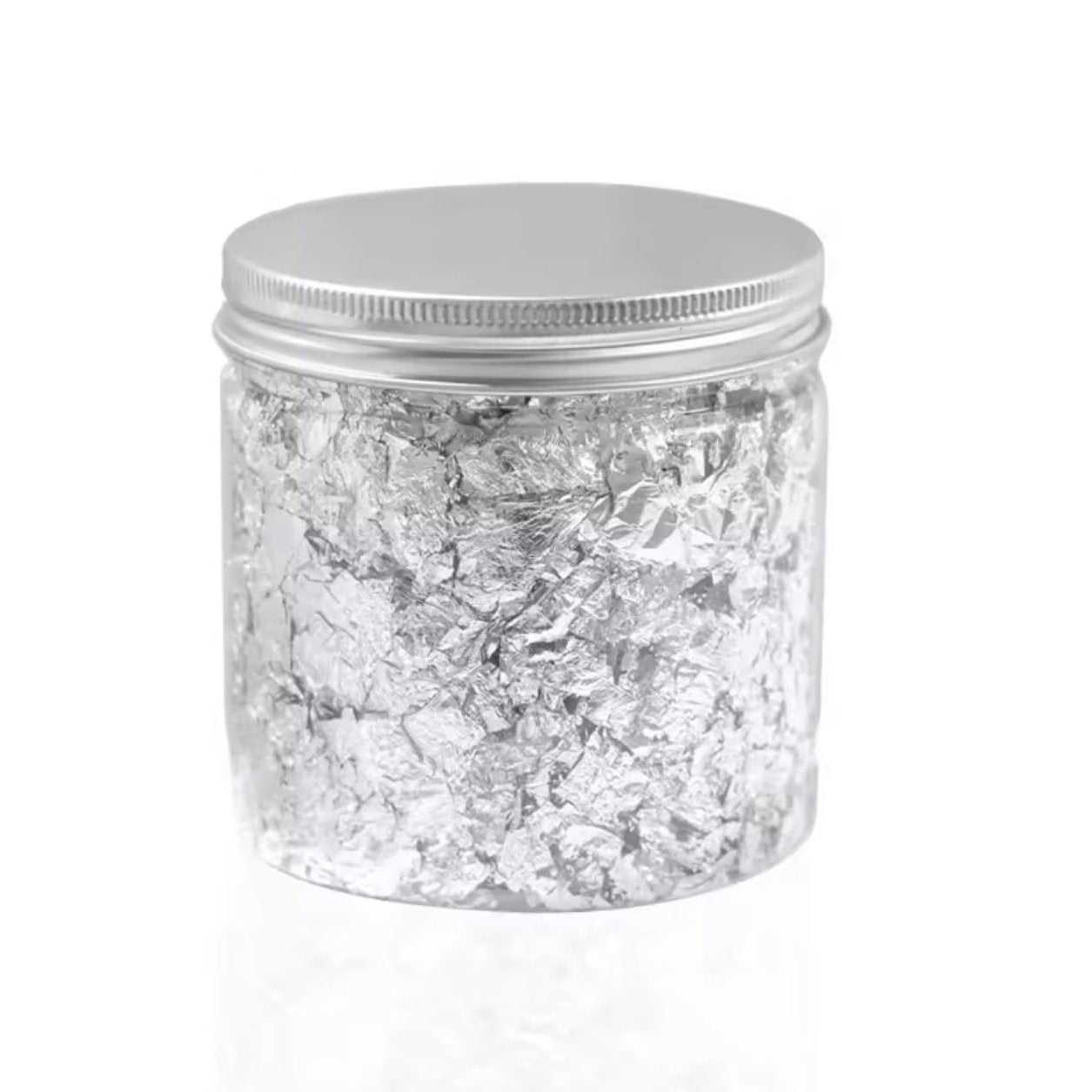 Decoração em Folha de Ouro para Unhas PRATA - Frasco 20G