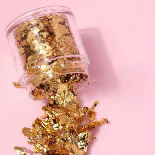 Flocos de Folha de Arte de unha DOURADO - 10G