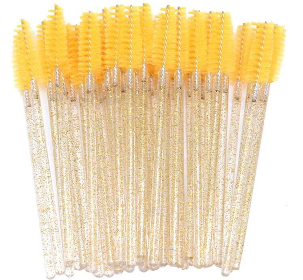 Escova de Pestanas AMARELO GLITTER- 50 Unidades