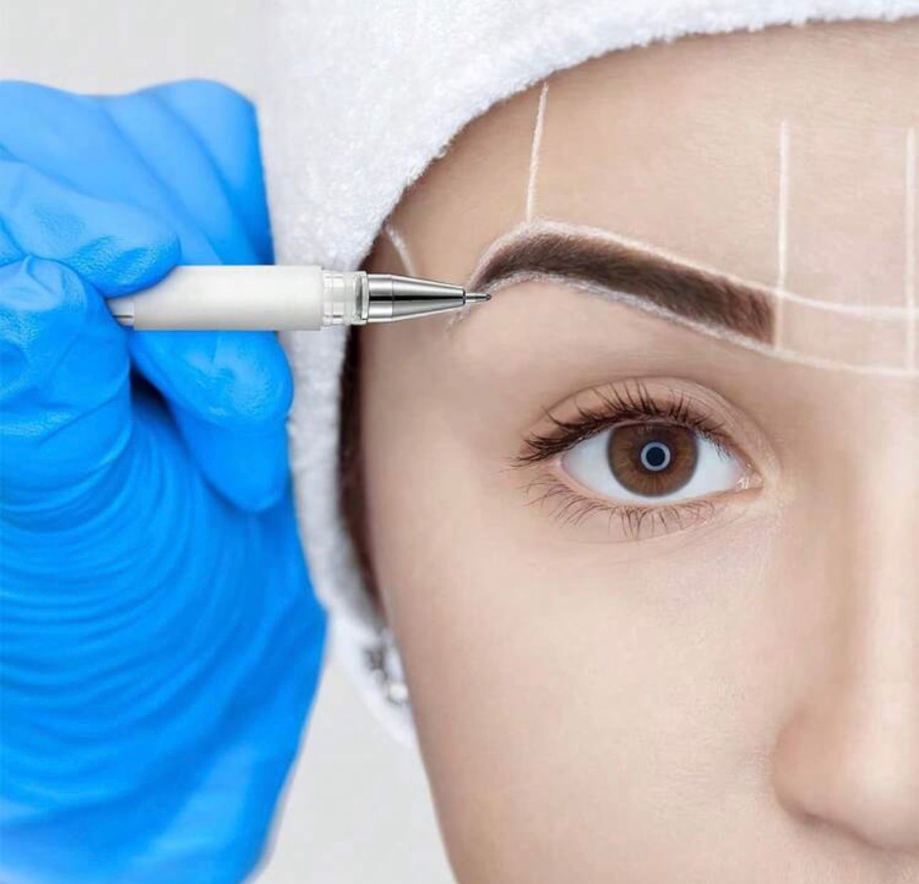 Caneta Branca Marcadora de Pele e Sobrancelha