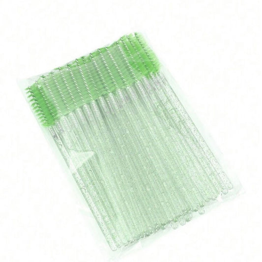 Escova de Pestanas VERDE GLITTER- 50 Unidades