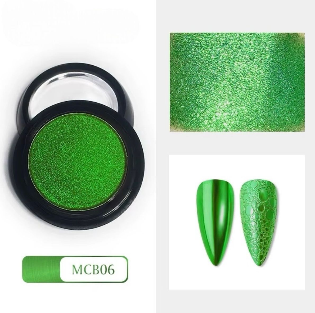 Pó Cromado Verde - MCB06