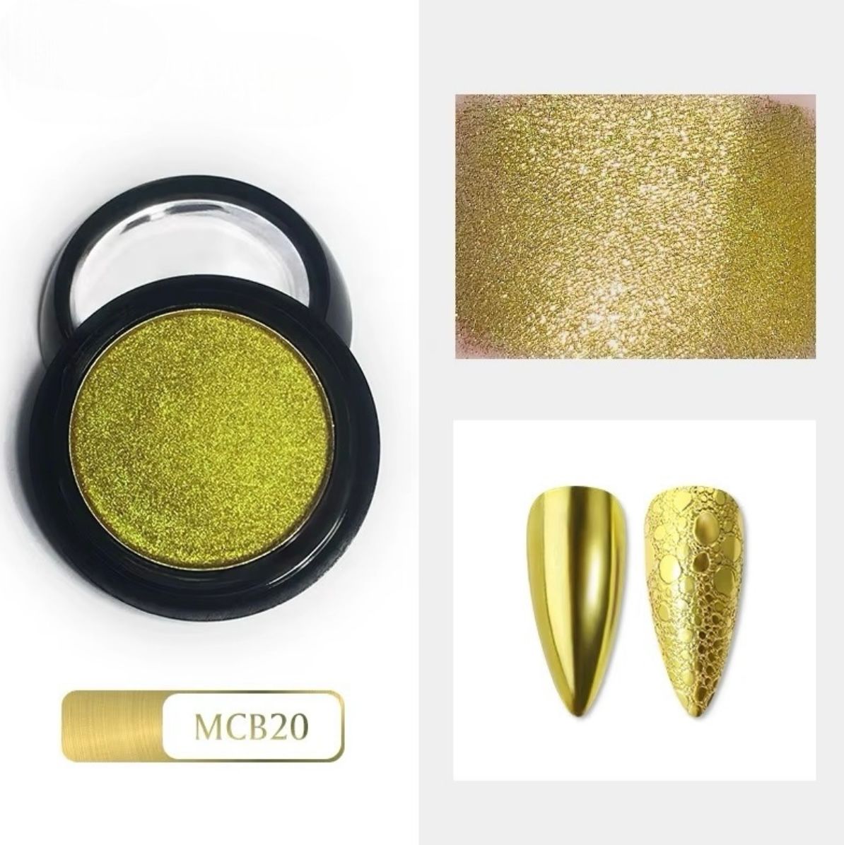 Pó Cromado Dourado - MCB20