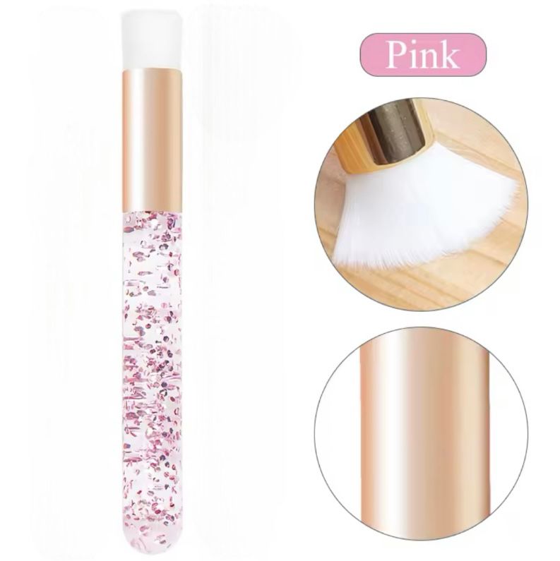 Pincel de Limpeza com Alça Brilhante Rosa