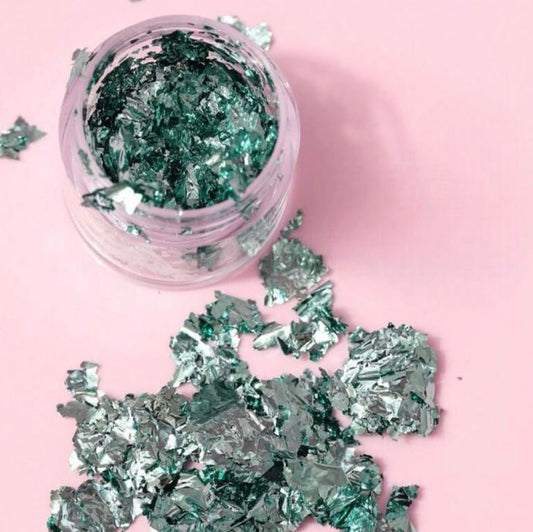 Flocos de Folha de Arte de unha VERDE - 10G